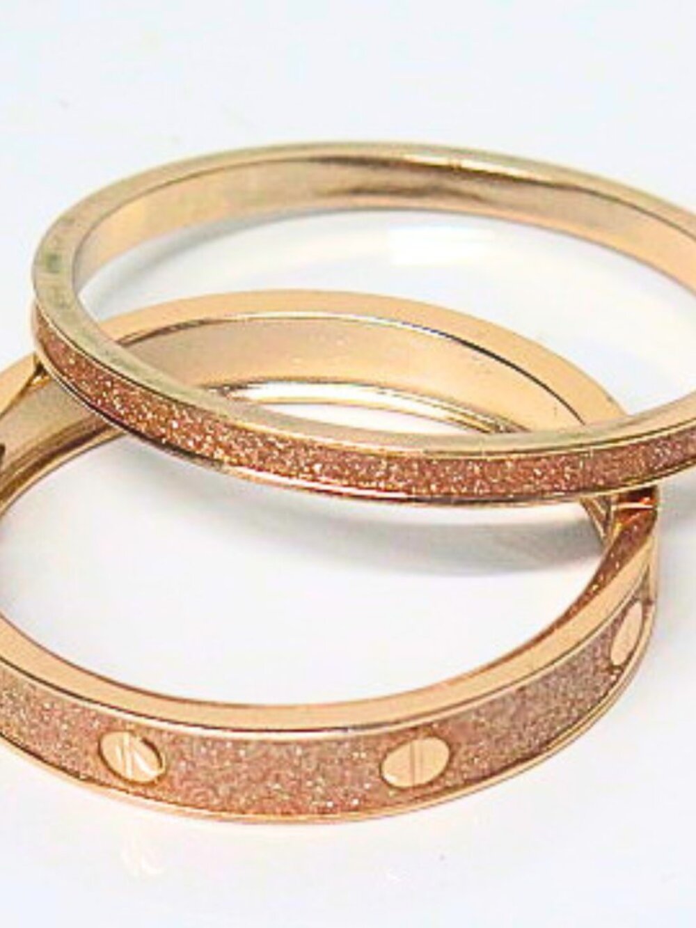 Rose Gold Sparkle Cuff Bracelet Set